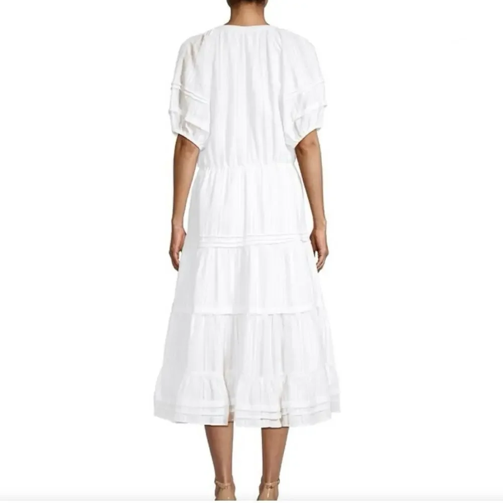 Betsey Johnson Spectator Tiered Midi Dress, White & Colored Speckles SizeXS, NWT - Picture 4 of 16